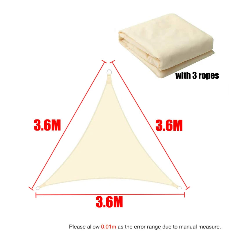 Outdoor Shade Sail Awnings Waterproof Sun Shelter Square Rectangle Sun Shade Protection Canopy Garden Patio Pool Camping Shade