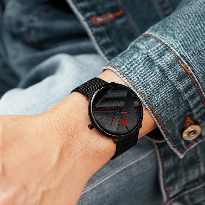 Reloj Hombre Watches Mens 2023 Minimalist Men'S Fashion Ultra-Thin Watch Simple Men Business Quartz Wristwatch Relogio Masculino