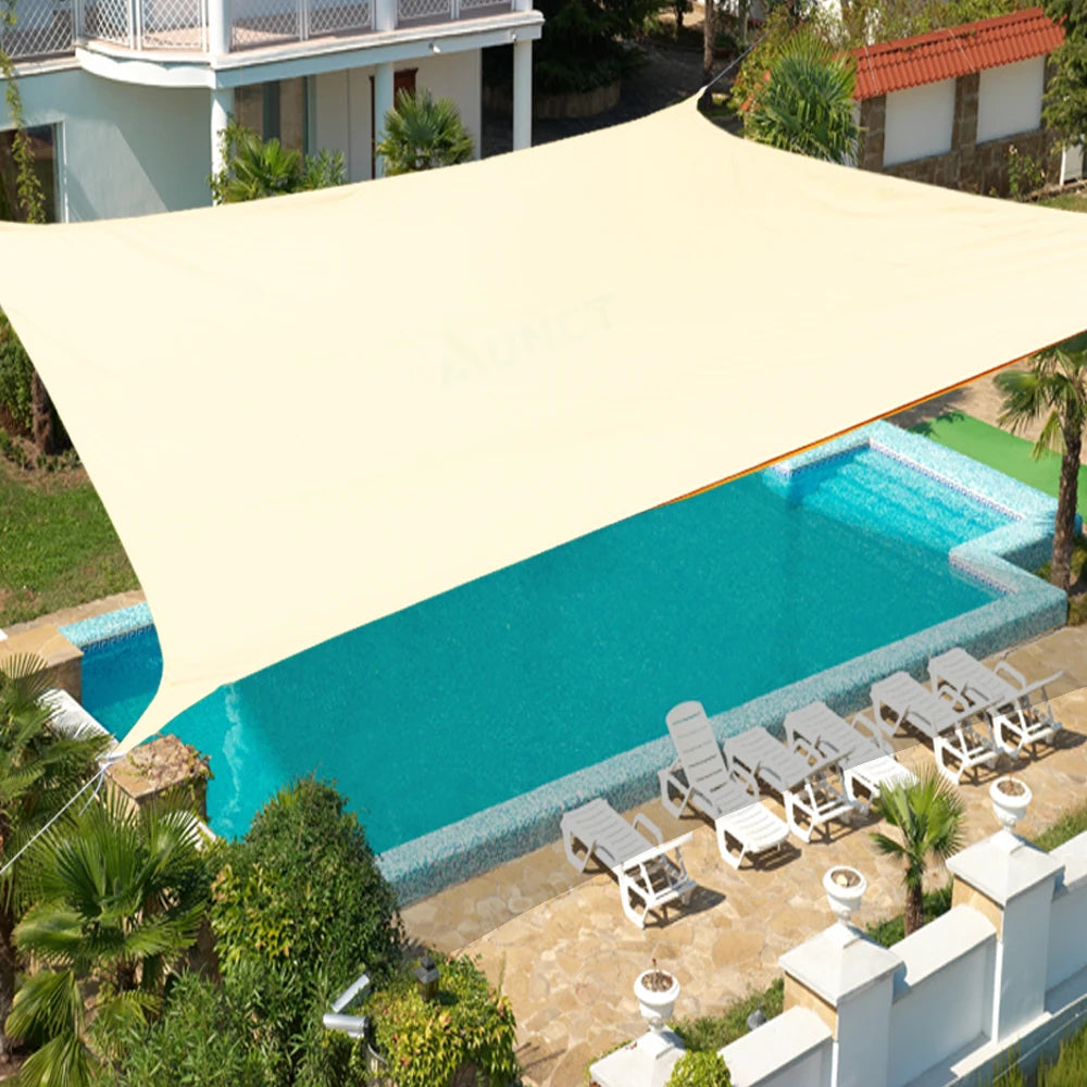 Outdoor Shade Sail Awnings Waterproof Sun Shelter Square Rectangle Sun Shade Protection Canopy Garden Patio Pool Camping Shade