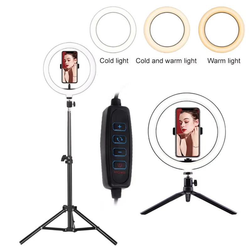 Ring Light 10In 13 in with Tripod Stand & Phone Holder Selfie Ring Light 26Cm Fill Light 33Cm Studio Lighting Kit for Tiktok