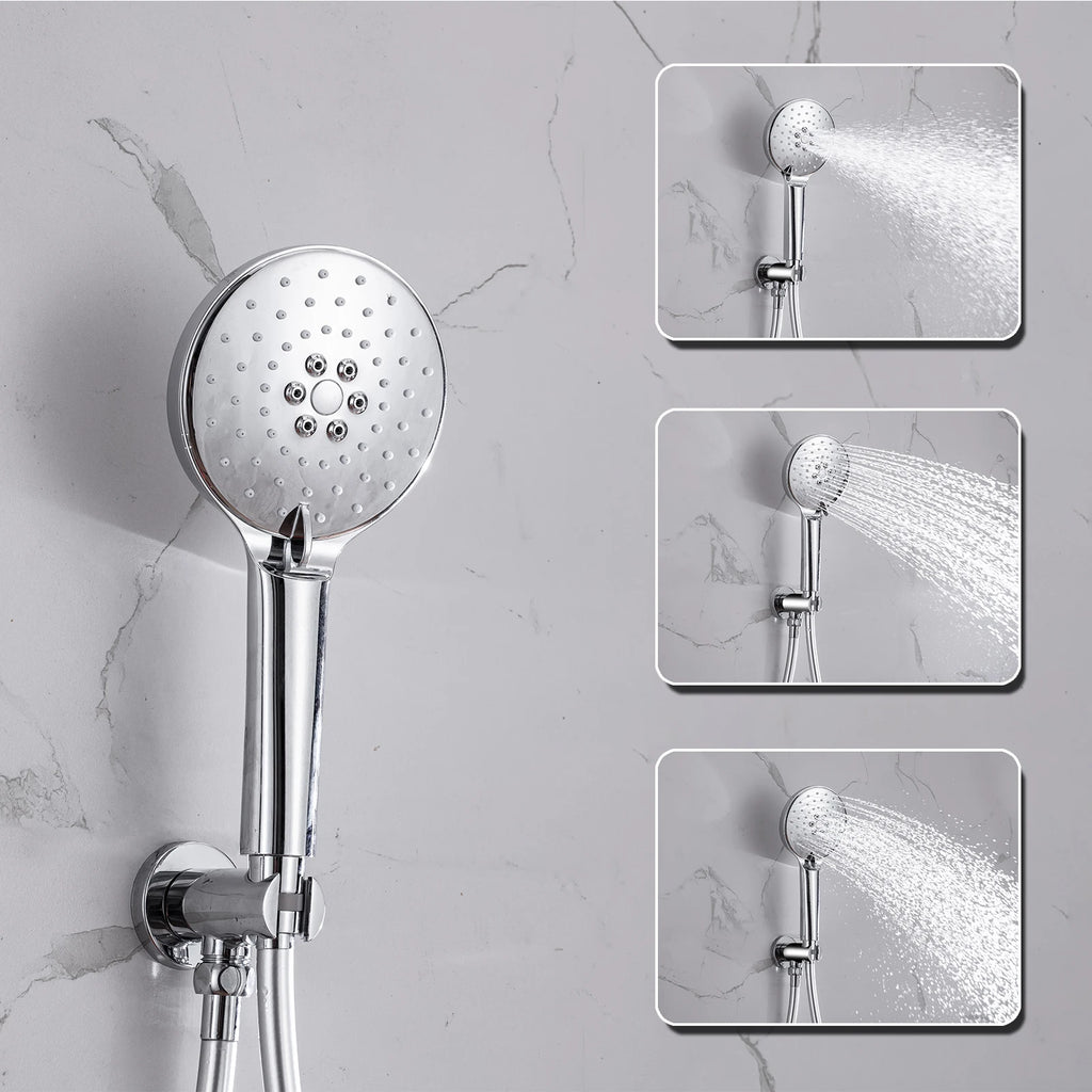 Thermostatic Shower Faucet Chrome Bathroom Shower Mixer Set Waterfall Rain Shower System Bathtub Faucet Taps