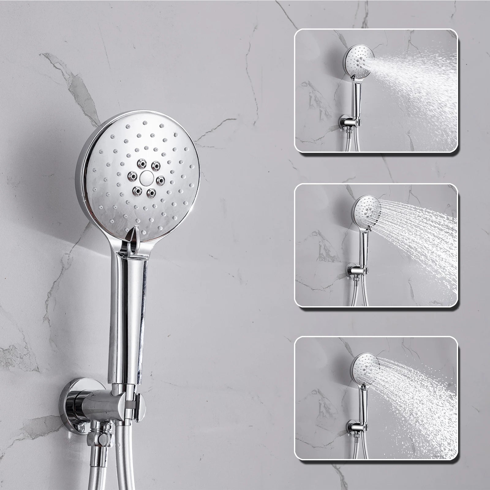 Thermostatic Shower Faucet Chrome Bathroom Shower Mixer Set Waterfall Rain Shower System Bathtub Faucet Taps