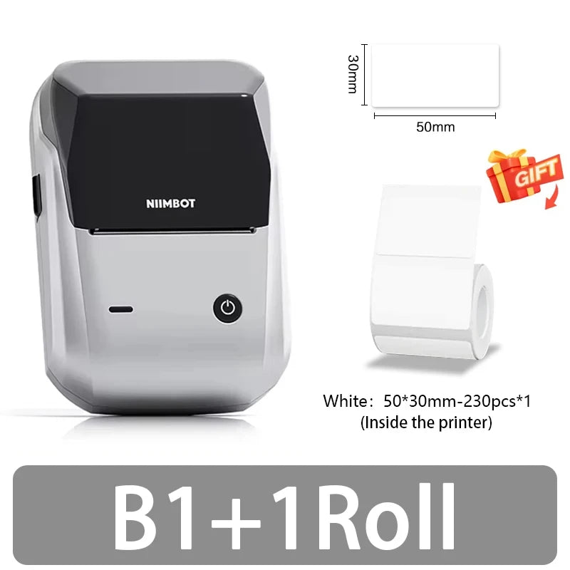 Mini Label Thermal Printer  B1 Portable Self-Adhesive Printer for Stickers round Labels Rolls UV Tag Bluetooth Printer