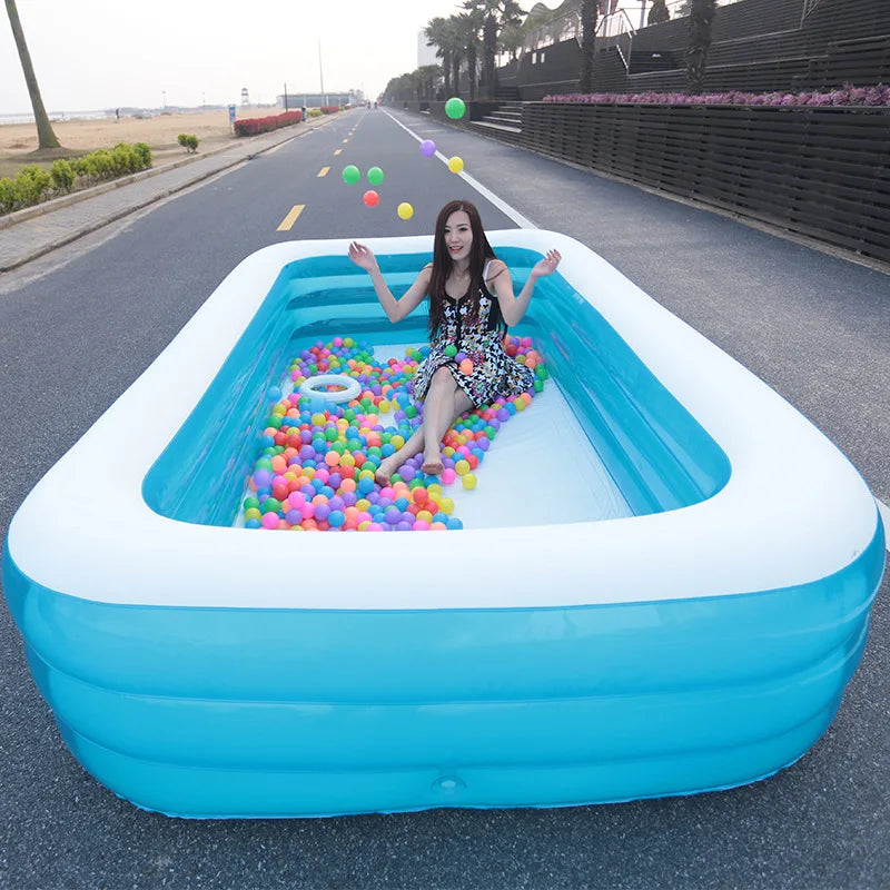 Baby Swimming Tube Huge Size Inflatable Swimming Pool for Summer Water Fun Games Toys Blue and White Swim Pools