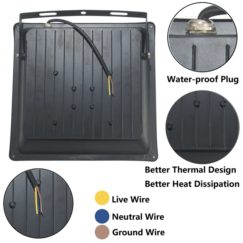220V 230V 240V LED Flood Light 30W 150W 500W 1500W 2500W Floodlights Lamp Waterproof Reflector Led Exterior Outdoor Spotlight