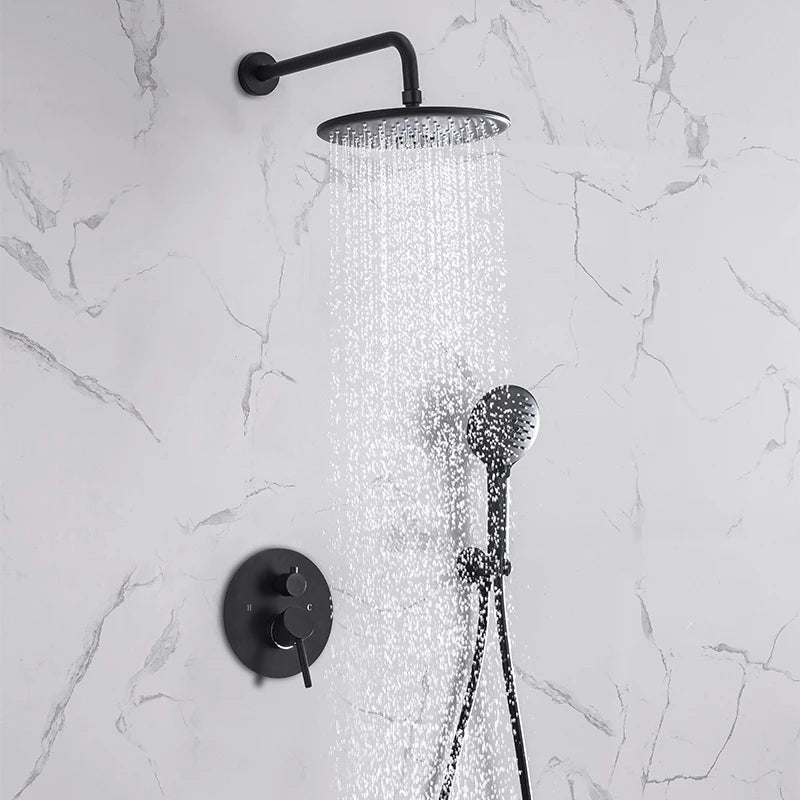 Thermostatic Shower Faucet Chrome Bathroom Shower Mixer Set Waterfall Rain Shower System Bathtub Faucet Taps
