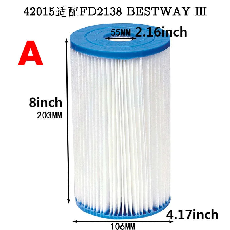 1/2/5Pcs Swimming Pool Equipment Type C Filtro Arena Piscina Filter Cartridge Replacement Intex Pool Filter Cartridge Daily Care