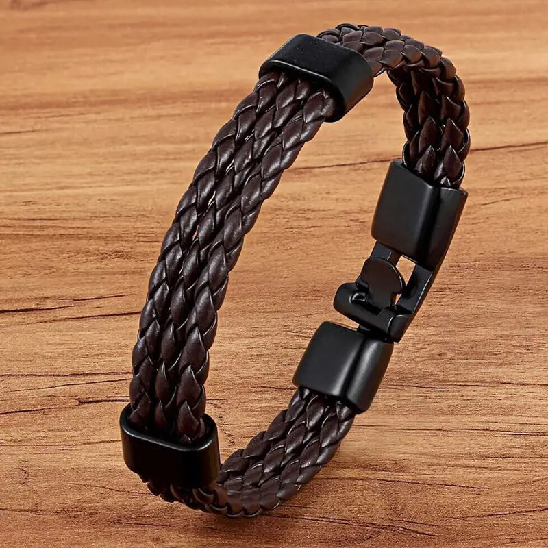 Stainless Steel Men Women Spain Germany France Italy Argentina National Flag PU Leather Bracelets Handmade Jewelry
