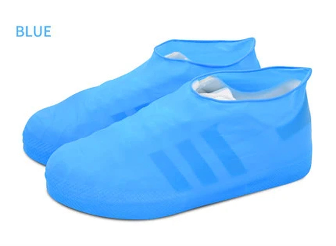 1 Pair Rubber Reusable Latex Waterproof Rain Shoes Covers Slip-Resistant Rain Boot Motorcycle Bike Overshoes Shoes Accessories