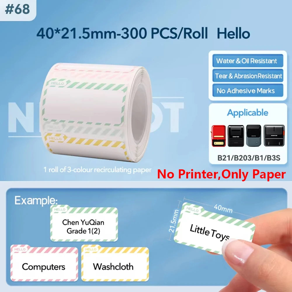 Mini Label Thermal Printer  B1 Portable Self-Adhesive Printer for Stickers round Labels Rolls UV Tag Bluetooth Printer