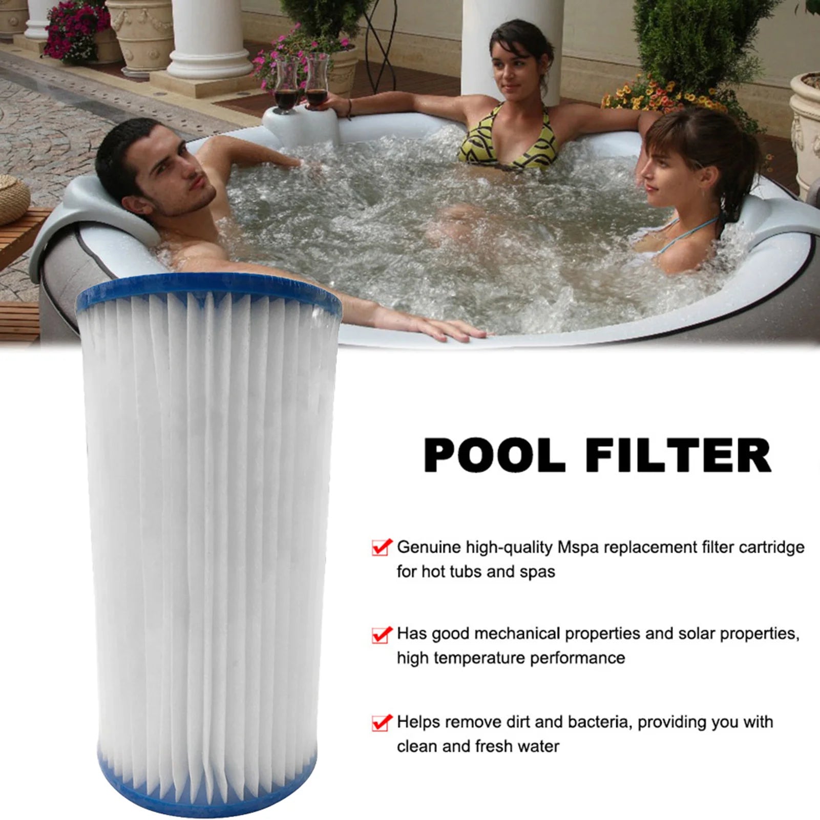 1/2/5Pcs Swimming Pool Equipment Type C Filtro Arena Piscina Filter Cartridge Replacement Intex Pool Filter Cartridge Daily Care
