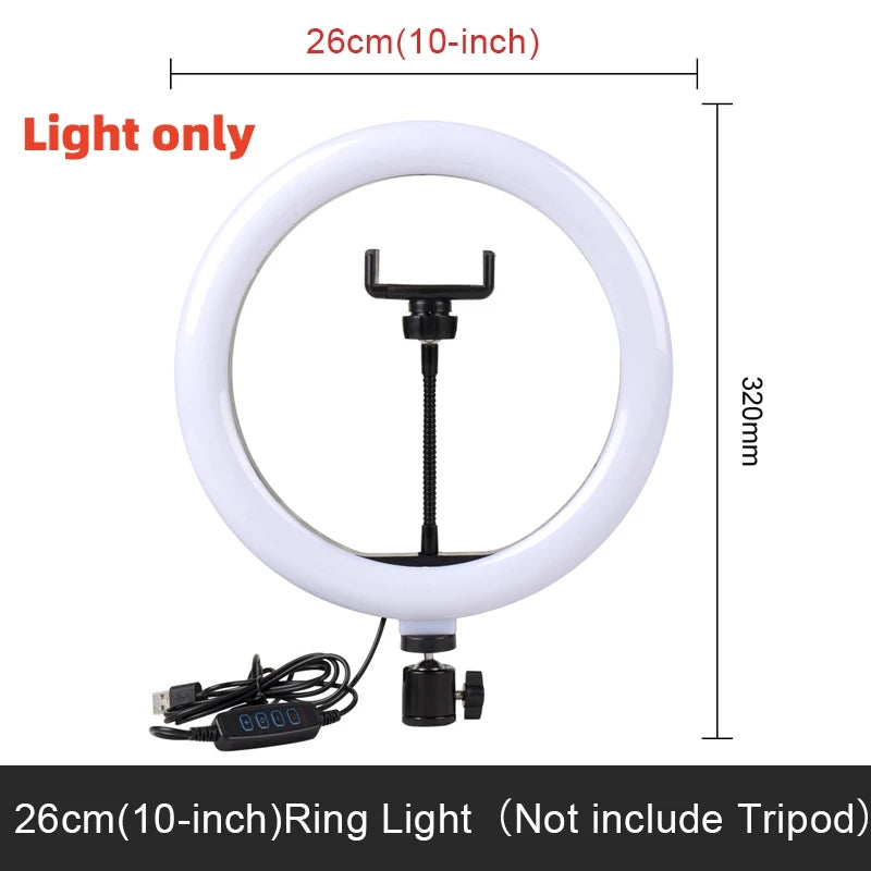 Ring Light 10In 13 in with Tripod Stand & Phone Holder Selfie Ring Light 26Cm Fill Light 33Cm Studio Lighting Kit for Tiktok