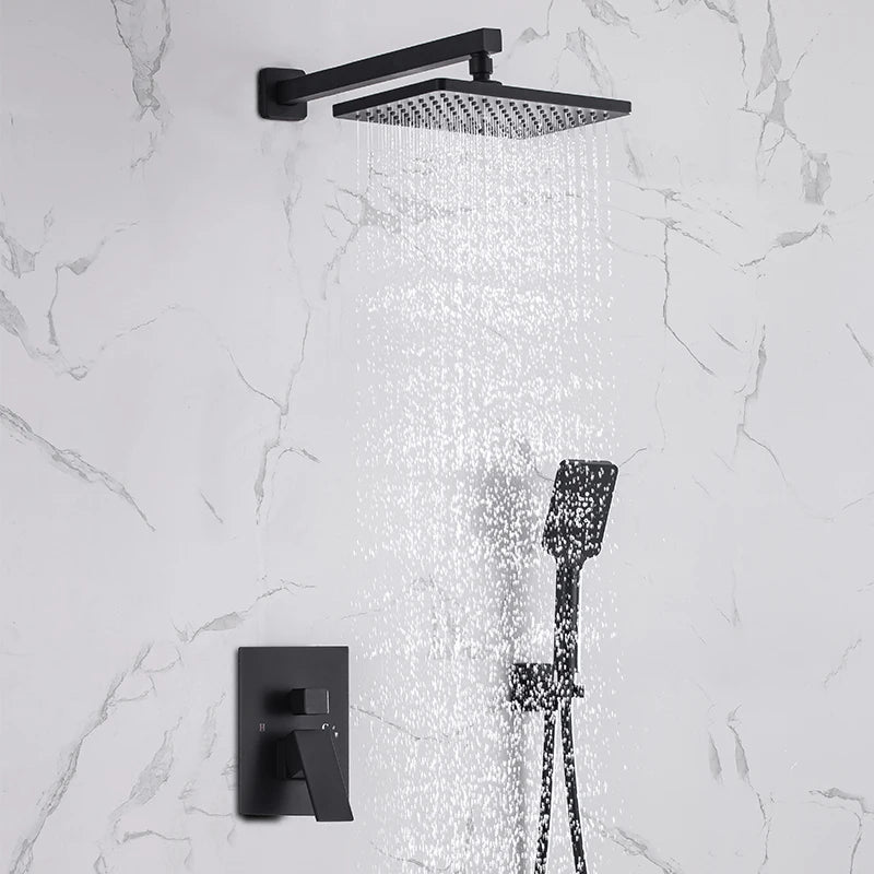 Thermostatic Shower Faucet Chrome Bathroom Shower Mixer Set Waterfall Rain Shower System Bathtub Faucet Taps