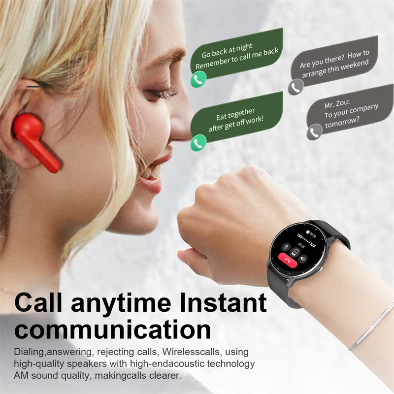 Smart Watch Women Men Full Touch Screen Bluetooth Call Smartwatch Waterproof Sports Fitness Tracker Watches for Android Ios
