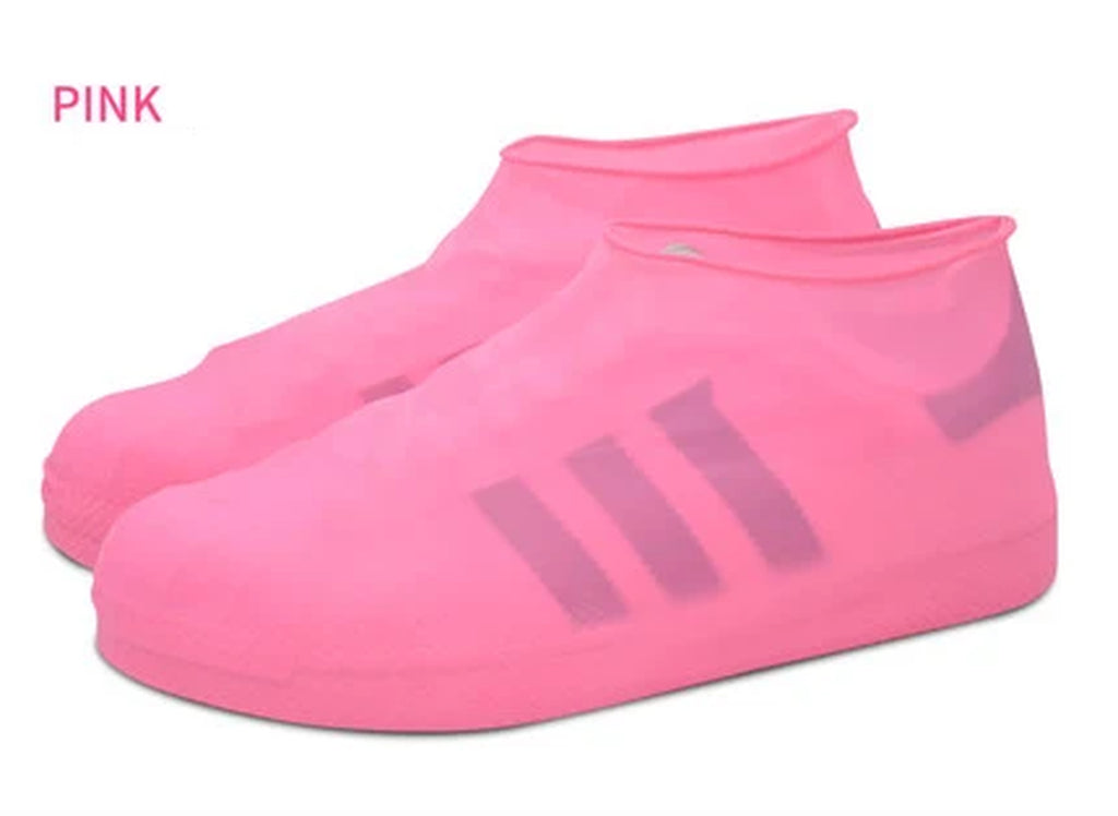 1 Pair Rubber Reusable Latex Waterproof Rain Shoes Covers Slip-Resistant Rain Boot Motorcycle Bike Overshoes Shoes Accessories