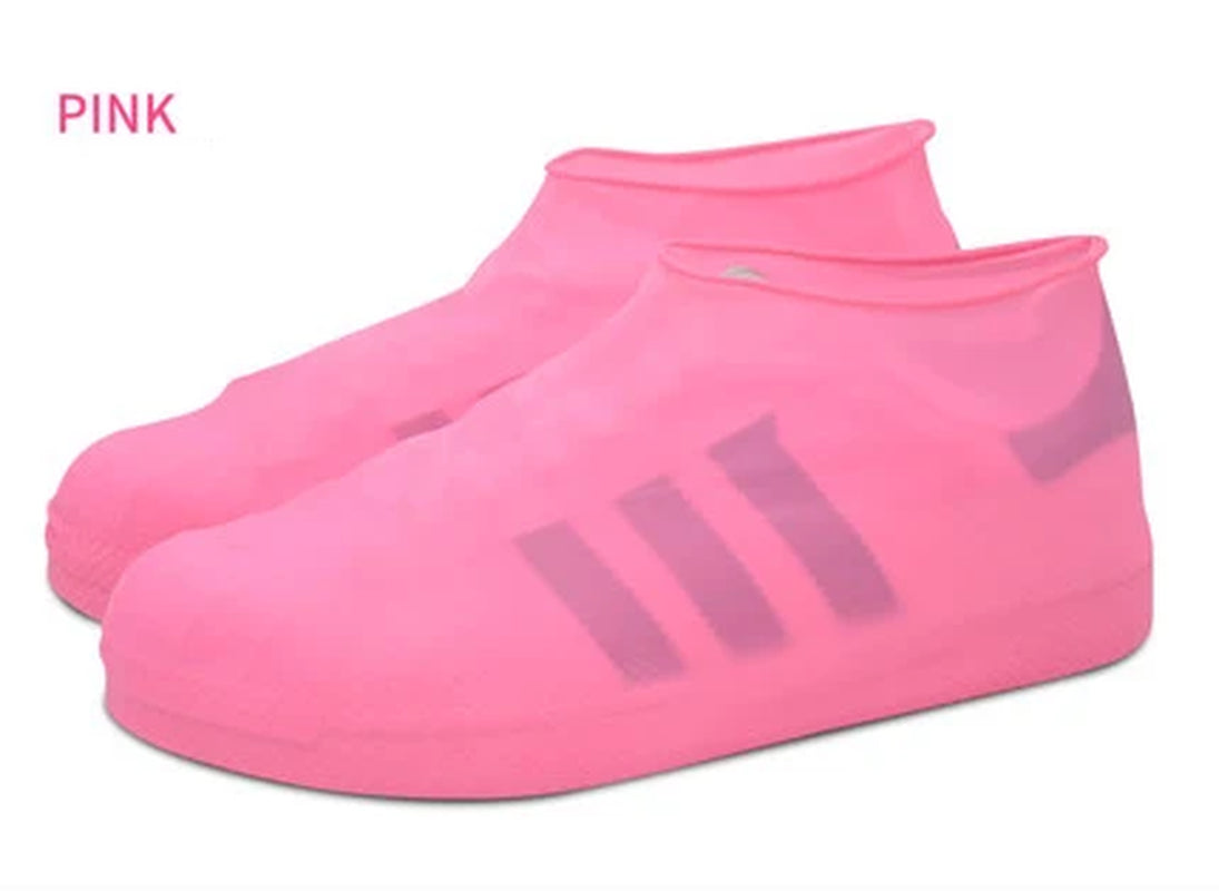 1 Pair Rubber Reusable Latex Waterproof Rain Shoes Covers Slip-Resistant Rain Boot Motorcycle Bike Overshoes Shoes Accessories