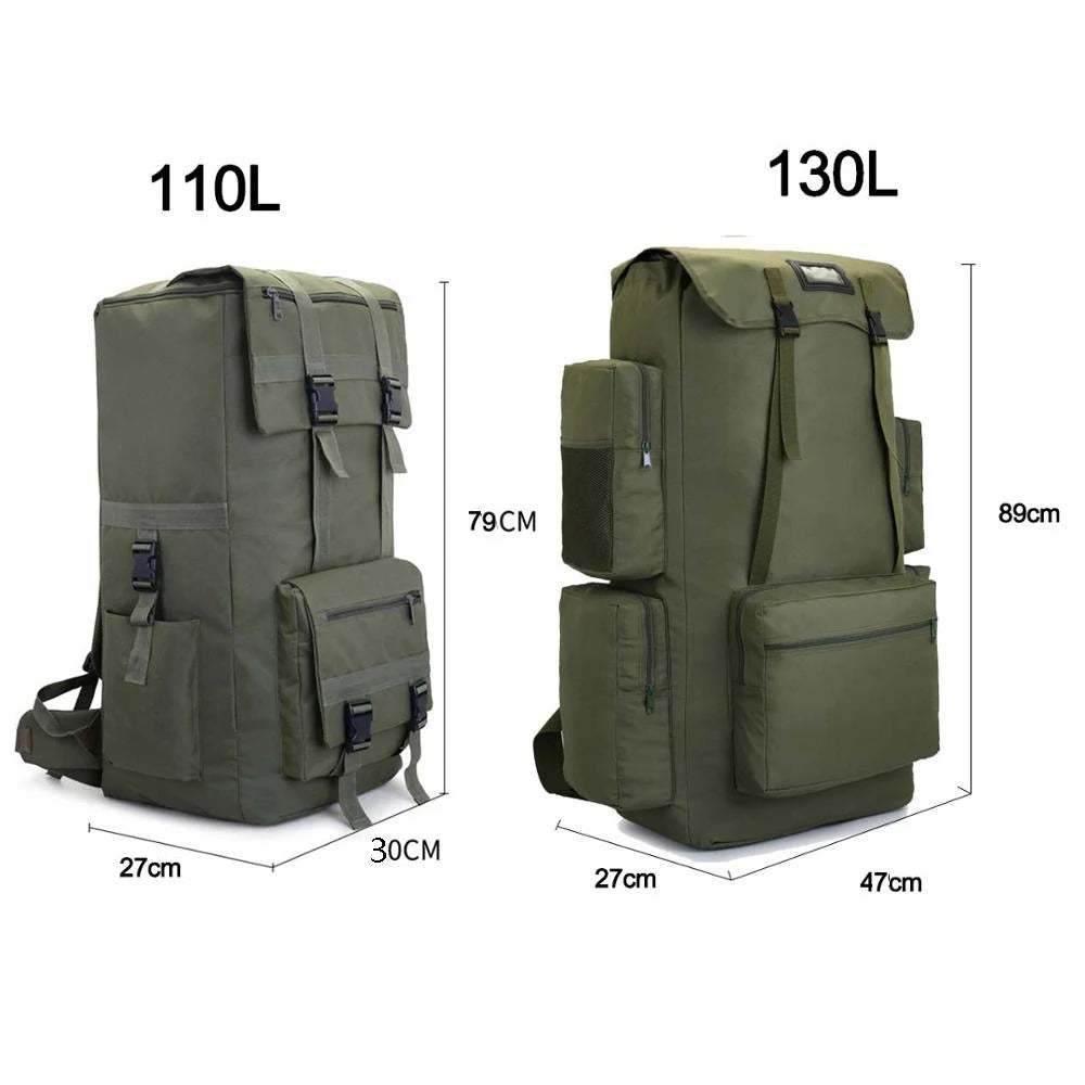 110L 130L Men Hiking Bag Camping Backpack Large Men Outdoor Climbing Trekking Travel Rucksack Tactical Bags Luggage Bag XA860WA