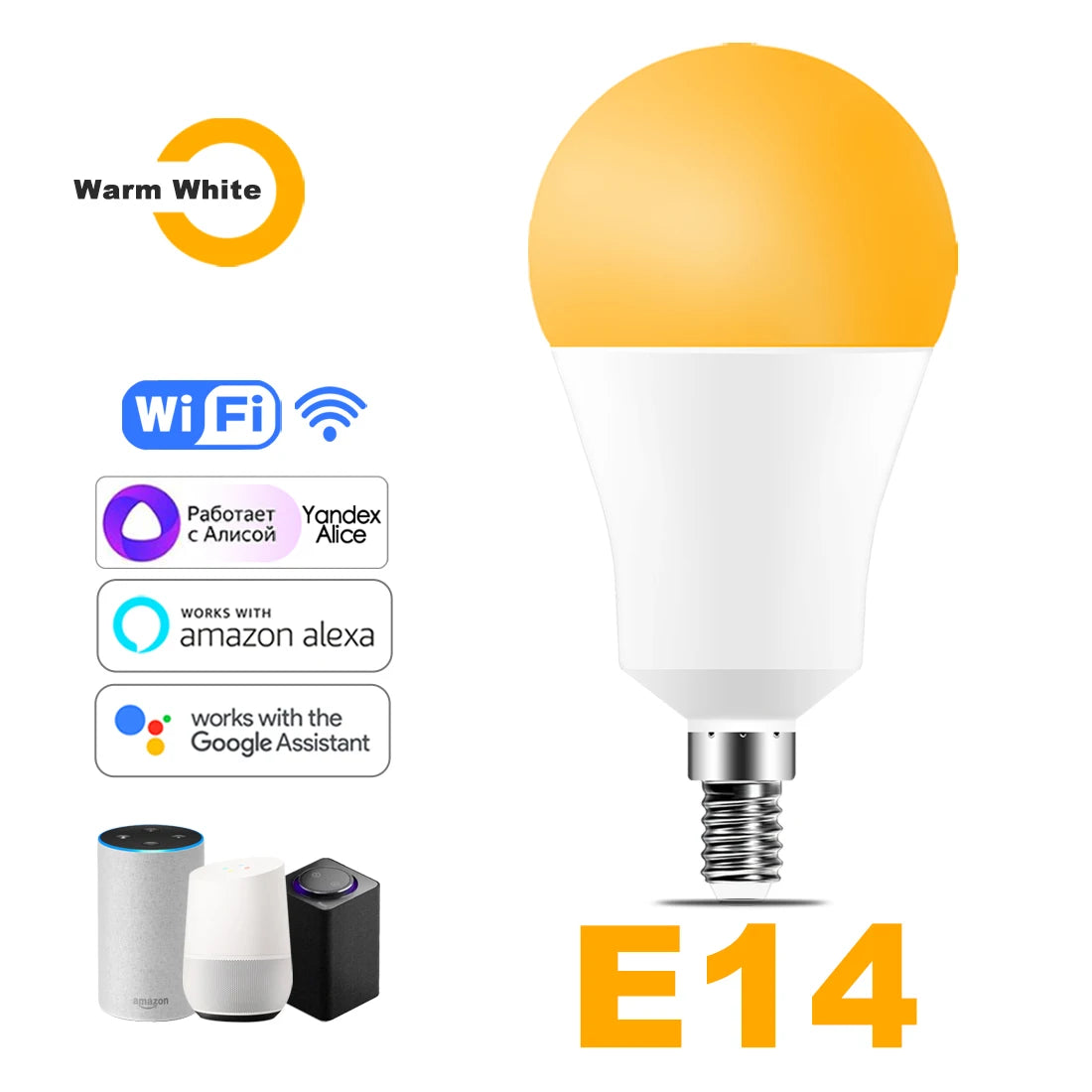 15W Wifi Smart Light Bulb B22 E27 LED RGB Lamp Work with Alexa/Google Home 85-265V Rgb+White Dimmable Timer Function Color Bulb