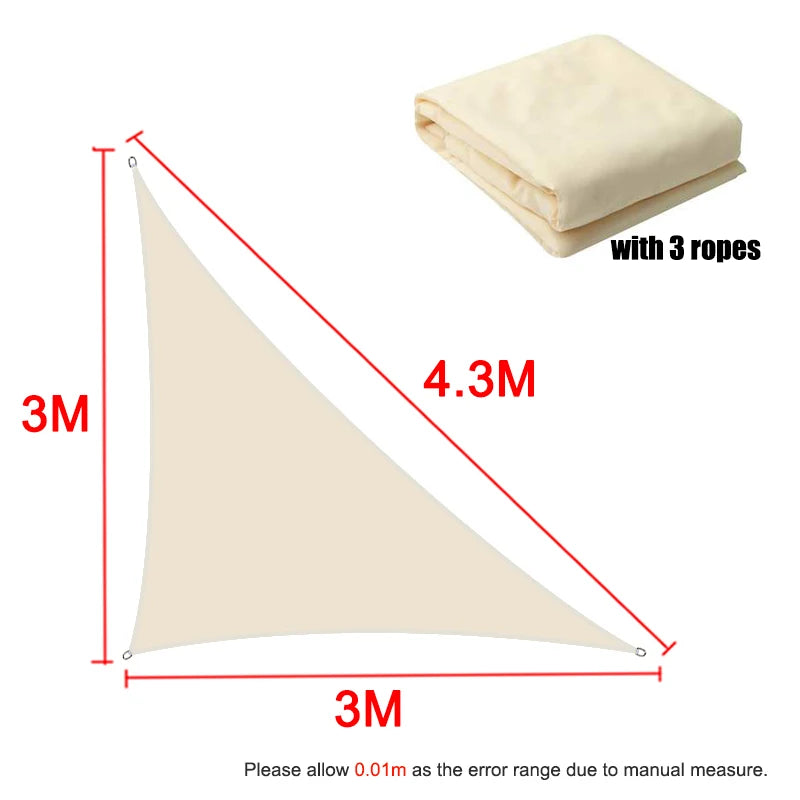Outdoor Shade Sail Awnings Waterproof Sun Shelter Square Rectangle Sun Shade Protection Canopy Garden Patio Pool Camping Shade