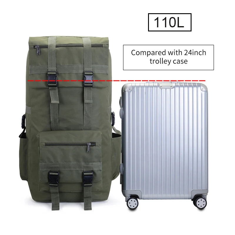 110L 130L Men Hiking Bag Camping Backpack Large Men Outdoor Climbing Trekking Travel Rucksack Tactical Bags Luggage Bag XA860WA