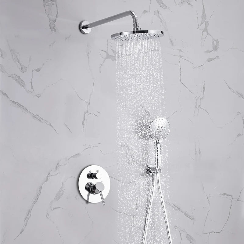 Thermostatic Shower Faucet Chrome Bathroom Shower Mixer Set Waterfall Rain Shower System Bathtub Faucet Taps