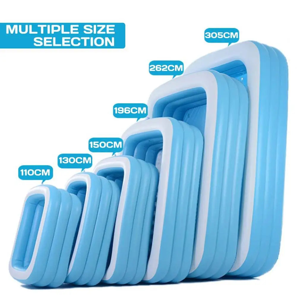 Baby Swimming Tube Huge Size Inflatable Swimming Pool for Summer Water Fun Games Toys Blue and White Swim Pools
