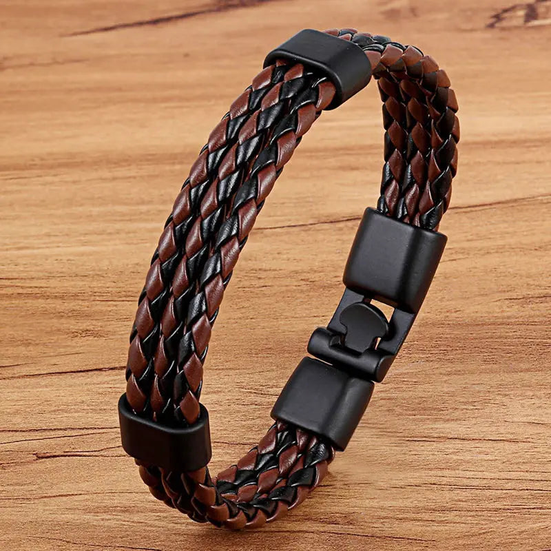 Stainless Steel Men Women Spain Germany France Italy Argentina National Flag PU Leather Bracelets Handmade Jewelry