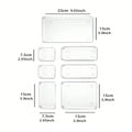 7Pc Desk Drawer Organizers Set Plastic Bathroom Storage Makeup Organizer Clear Transparent Storage Box Drawer Organizer