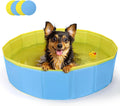 Nobleza Piscina Para Perros Grandes Y Pequeños, Bañera Plegable Rigida Antideslizante Para Mascotas, Gatos, 80 * 20Cm, S, Azul & Amarillo