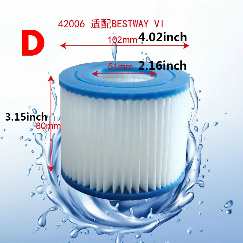 1/2/5Pcs Swimming Pool Equipment Type C Filtro Arena Piscina Filter Cartridge Replacement Intex Pool Filter Cartridge Daily Care