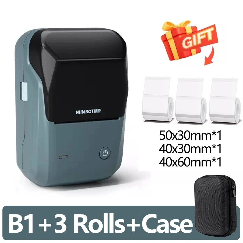 Mini Label Thermal Printer  B1 Portable Self-Adhesive Printer for Stickers round Labels Rolls UV Tag Bluetooth Printer