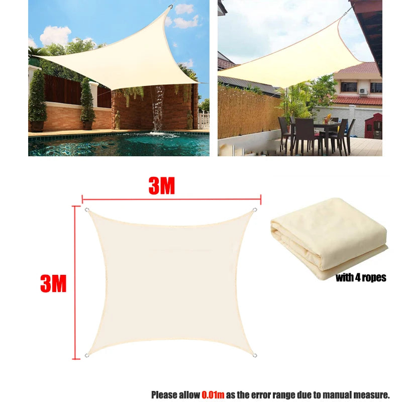 Outdoor Shade Sail Awnings Waterproof Sun Shelter Square Rectangle Sun Shade Protection Canopy Garden Patio Pool Camping Shade