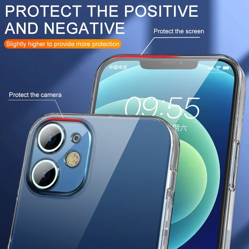 Ultra Thin Clear Phone Case for Iphone 11 12 13 14 15 16 17 Pro X XR XS Max Mini 7 8 plus Silicone Soft Transparent Back Cover