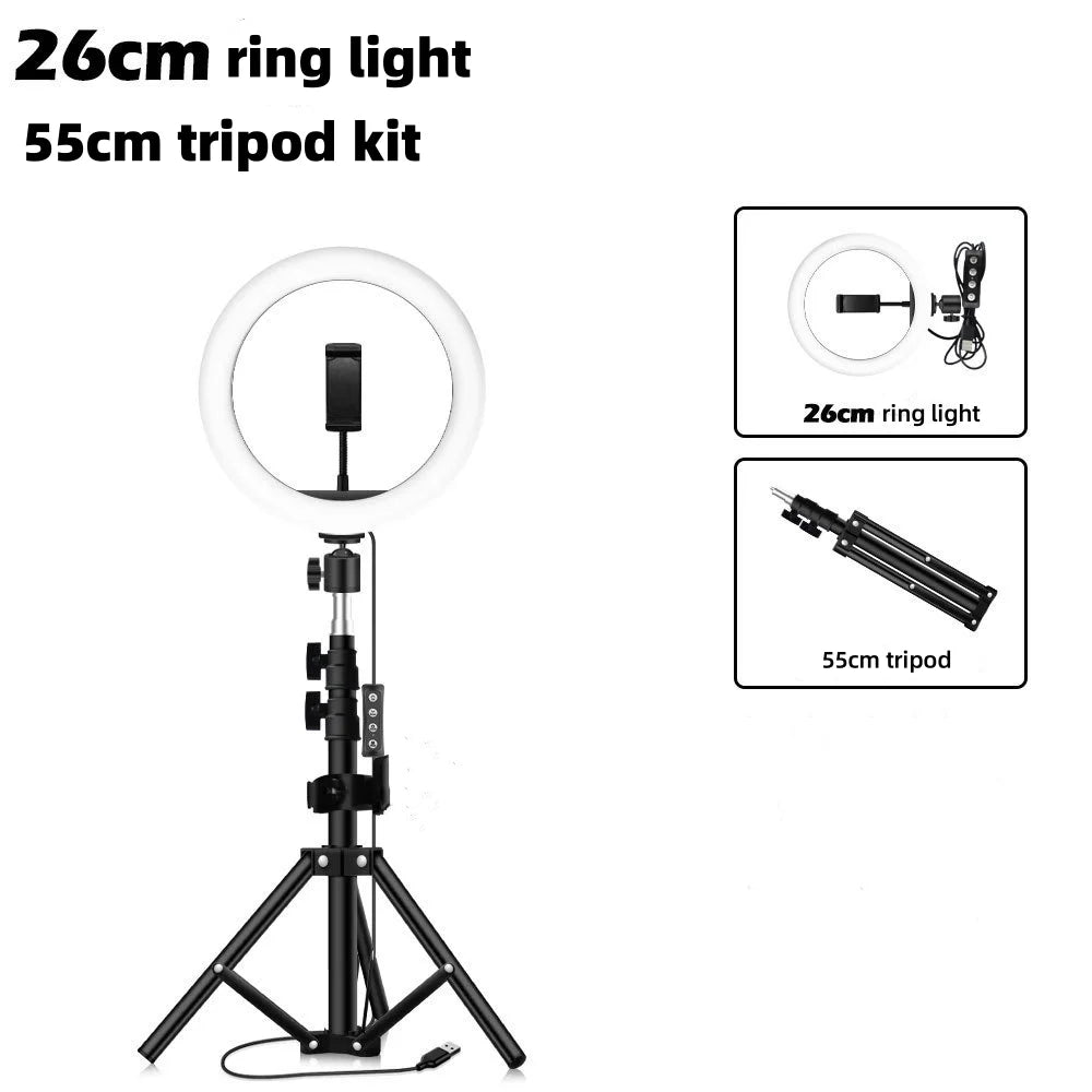 Ring Light 10In 13 in with Tripod Stand & Phone Holder Selfie Ring Light 26Cm Fill Light 33Cm Studio Lighting Kit for Tiktok