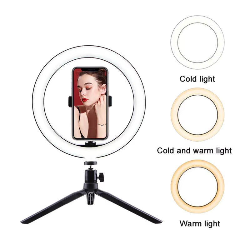 Ring Light 10In 13 in with Tripod Stand & Phone Holder Selfie Ring Light 26Cm Fill Light 33Cm Studio Lighting Kit for Tiktok