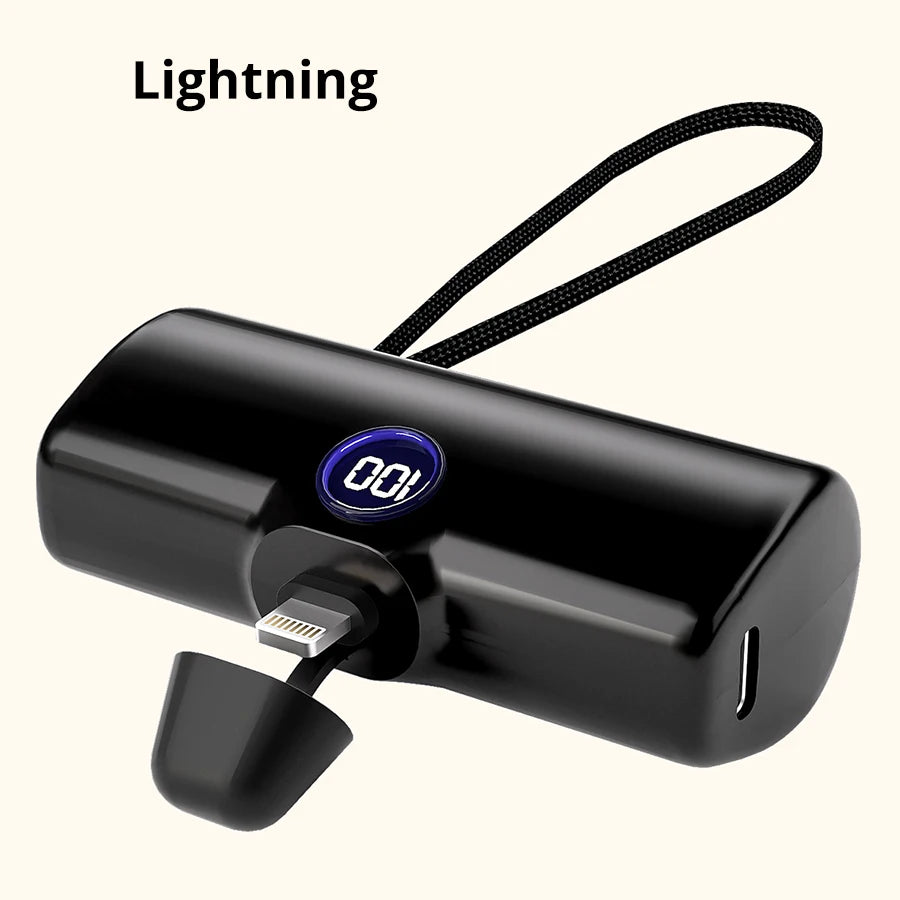 Fast Charging Power Bank Portable Charger External Battery for Iphone Samsung Huawei Xiaomi HONOR 5000Mah Type C or Lightning