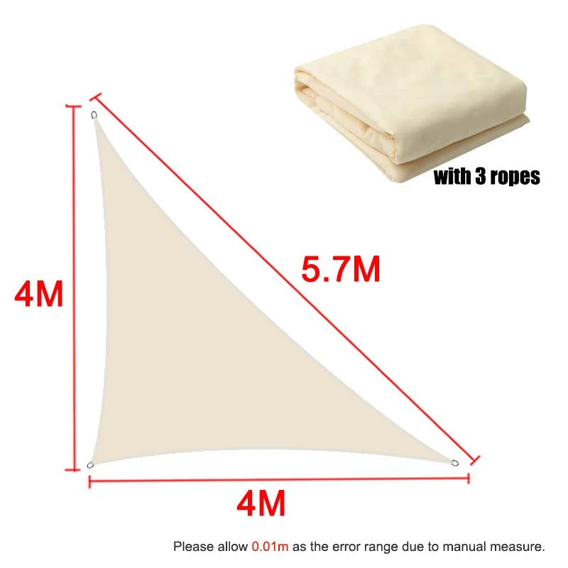 Outdoor Shade Sail Awnings Waterproof Sun Shelter Square Rectangle Sun Shade Protection Canopy Garden Patio Pool Camping Shade