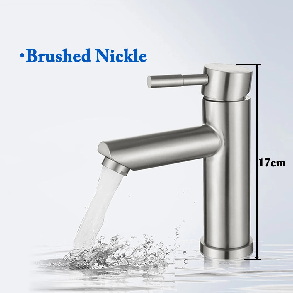 Basin Sink Bathroom Faucet Deck Mounted Hot Cold Water Basin Mixer Taps Matte Black Lavatory Sink Tap Crane（Hose Not Include）
