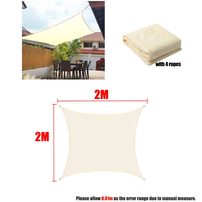 Outdoor Shade Sail Awnings Waterproof Sun Shelter Square Rectangle Sun Shade Protection Canopy Garden Patio Pool Camping Shade