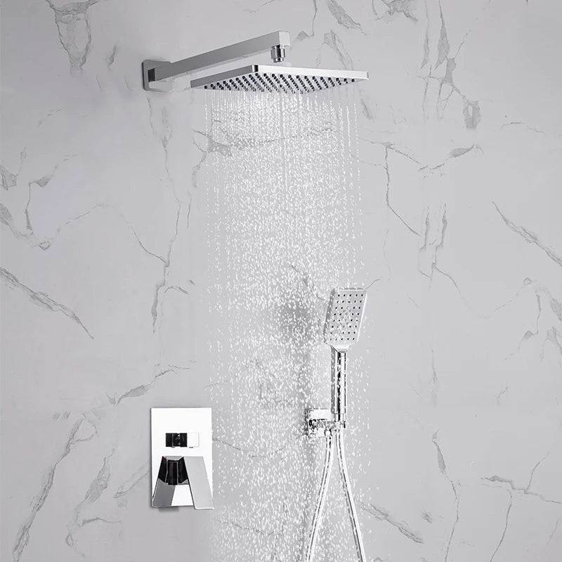 Thermostatic Shower Faucet Chrome Bathroom Shower Mixer Set Waterfall Rain Shower System Bathtub Faucet Taps