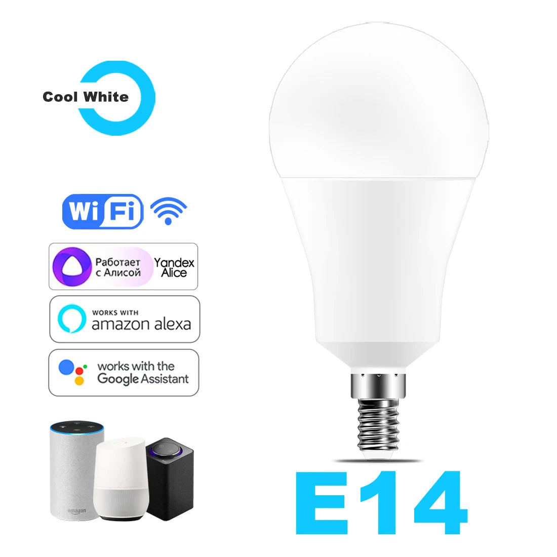 15W Wifi Smart Light Bulb B22 E27 LED RGB Lamp Work with Alexa/Google Home 85-265V Rgb+White Dimmable Timer Function Color Bulb