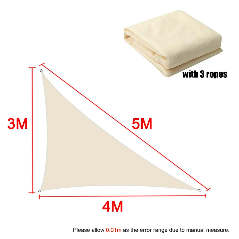 Outdoor Shade Sail Awnings Waterproof Sun Shelter Square Rectangle Sun Shade Protection Canopy Garden Patio Pool Camping Shade