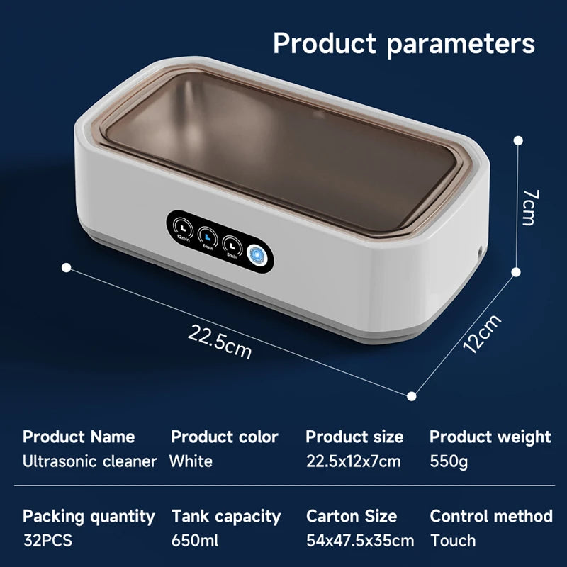 650Ml Adjustable Large Capacity Ultrasonic Cleaner Fast Powerful Jewelry Brace Glasses Jewelry Cleaning Machine Household 2026