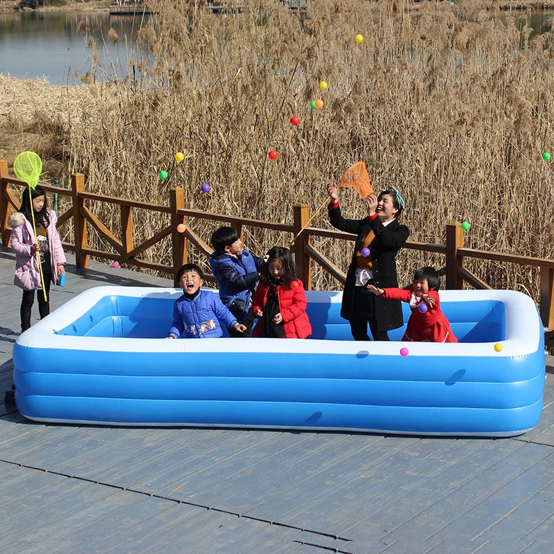 Baby Swimming Tube Huge Size Inflatable Swimming Pool for Summer Water Fun Games Toys Blue and White Swim Pools