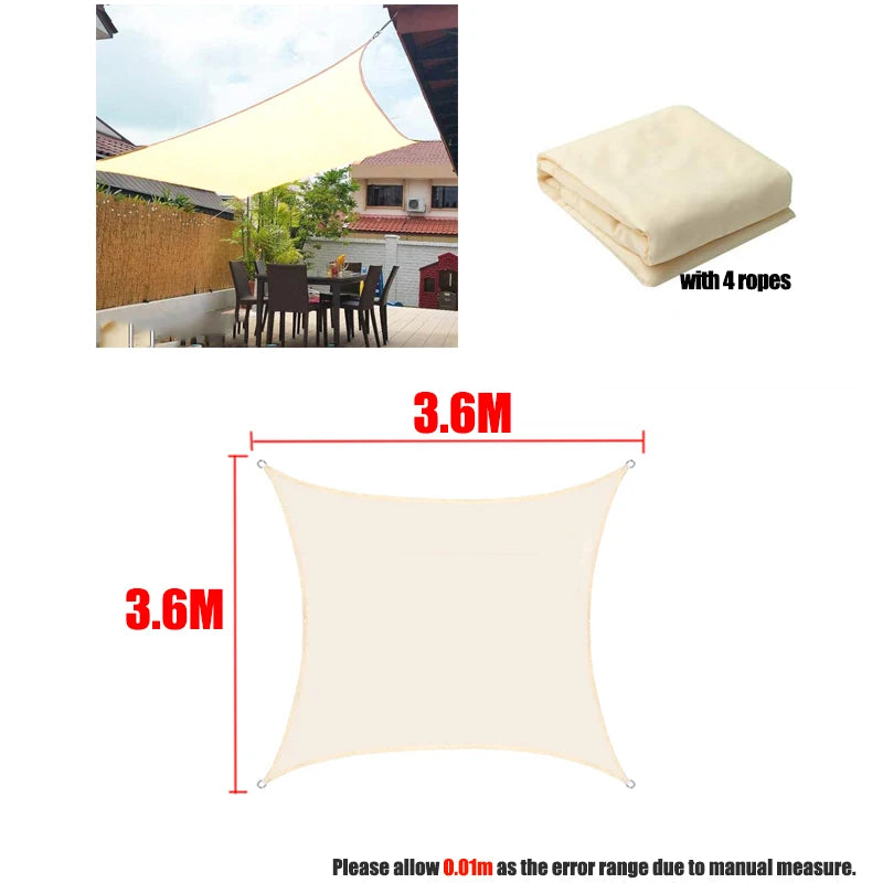 Outdoor Shade Sail Awnings Waterproof Sun Shelter Square Rectangle Sun Shade Protection Canopy Garden Patio Pool Camping Shade