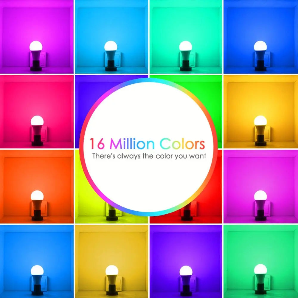 15W Wifi Smart Light Bulb B22 E27 LED RGB Lamp Work with Alexa/Google Home 85-265V Rgb+White Dimmable Timer Function Color Bulb