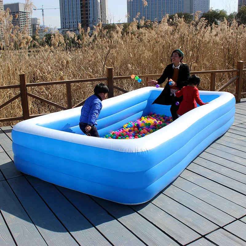 Baby Swimming Tube Huge Size Inflatable Swimming Pool for Summer Water Fun Games Toys Blue and White Swim Pools