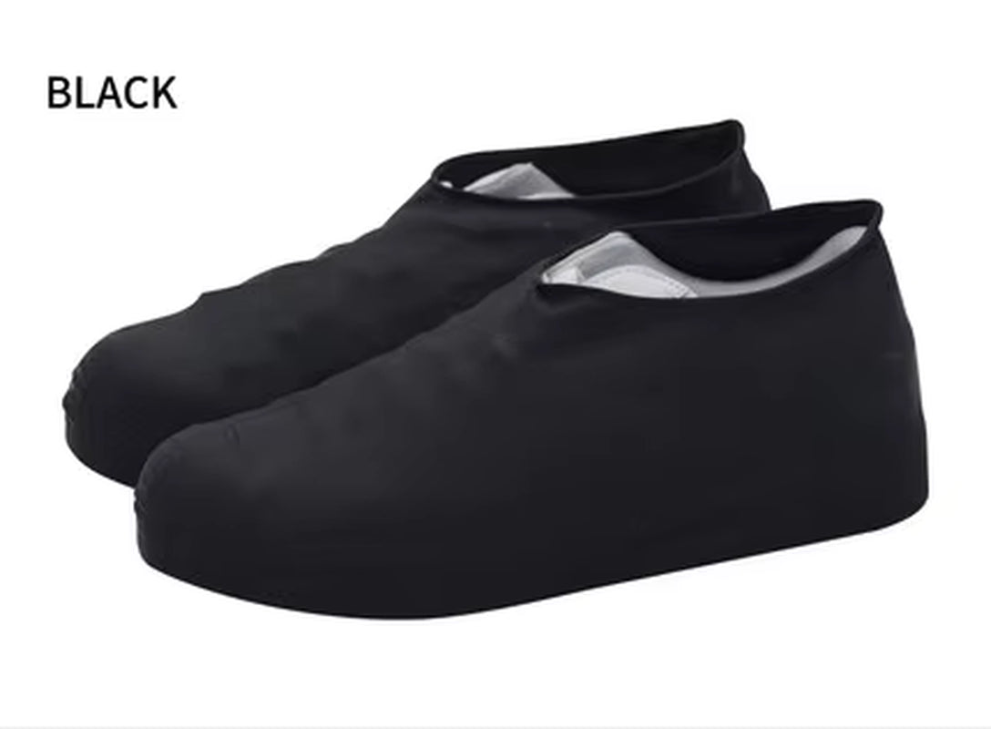 1 Pair Rubber Reusable Latex Waterproof Rain Shoes Covers Slip-Resistant Rain Boot Motorcycle Bike Overshoes Shoes Accessories